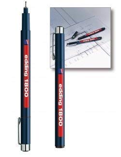 Edding Profipen 1800 Pigment Drawing Pen 0.1 mm Pack of 4 Black Blue Red Green - Image 3